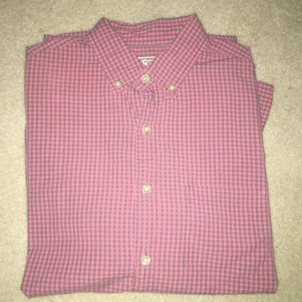 J. Crew Men’s Pink Grey checkered buttondown